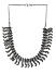 Metal Beaded Silver Plated Oxidised Leaf Statement Necklace