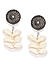 Off White Silver Plated Oxidised Shell Drop Earring