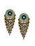 Blue Beads Ghungroo Silver Plated Oxidised Drop Earring