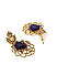 Antique Gold-Toned Blue Embellished Drop Earrings