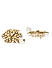 Gold-Tone White Pearl Floral Drop Earring For Women