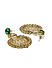 Antique Gold-Toned Green Contemporary Drop Earrings