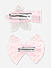 ToniQ Monochrome Pink and White Hair Bands and Hair Clip Gift Set (set of 2)
