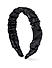 Black Faux Leather Ruched Hair Band For Women