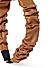 Brown Faux Leather Ruffled Head Band