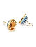 Blue and Navy Gold Plated Enamlled Dome Jhumka Earring