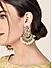 Fida Gold Wedding Ethnic Green Enamelled Kundan Chandbali with Pearls Drop Earrings For Women