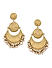 Beads Gold Plated Textured Chandbali Drop Earring
