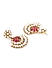 Fida Chanda Gold Wedding Ethnic Traditional Pink Stones and Pearl Chandbali Drop Earrings For Women