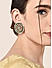 Fida Gold Wedding Ethnic Traditional Green Enamel and Kundan Embellished Stud Earrings For Women