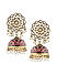 Fida Gold Wedding Ethnic Traditional Kundan Navy and Fuschia Enamel Jhumka/ Jhumki Earrings For Women