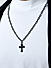 The Bro Code Black Christian Religion Cross Charm Pendant Cuban Link  Necklace For Men