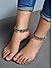 Fida Ethnic Oxidised Silver Black Beaded Anklets for Women
