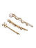Toniq Gold You Shine Set Of 3 Stone Embellished Hair Clips/Pins For Women