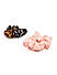 Set Of 2 Animal Print and Solid Pink Scrunchie For Women