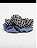Set Of 2 Black and White Printed and Solid Denim Blue Scrunchie For Women