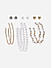 Toniq Cute White Gold Plated Heart Shape Pearl Set Earring For Women Set of 6