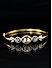 Gold-Plated White Zirconia Stone-Studded Bangle-Style Bracelet