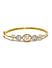 Gold-Plated White Zirconia Stone-Studded Bangle-Style Bracelet