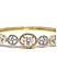 Gold-Plated White Zirconia Stone-Studded Bangle-Style Bracelet