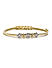 Gold-Plated White Zirconia Stone-Studded Bangle-Style Bracelet