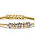 Gold-Plated White Zirconia Stone-Studded Bangle-Style Bracelet