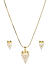 Gold-Plated White CZ Stone-Studded Jewellery Set