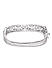 Silver-Toned Metal Cubic Zirconia Studded Bangle-Style Bracelet