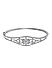 Silver-Toned Metal Cubic Zirconia Studded Bangle-Style Bracelet