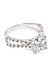 White Rhodium-Plated Cz Ring For Women