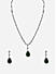 Fida Lovely Green Silver Plated Geometric American Diamond Party Wear Alloy Jewellery Set For Women