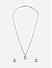 Fida Lavish Gold Plated Geometric Shape American Diamond Party Wear Alloy Jewellery Set For Women