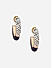 Toniq Black Gold Plated Enameled Stone Studded Hoop Earrings for Women