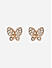 Toniq Gold Plated American Diamond studded Butterfly Stud Earrings for Women