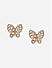 Toniq Gold Plated American Diamond studded Butterfly Stud Earrings for Women