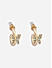 Toniq Dailywear Gold Plated Butterfly Color Stone Studded Hoop Earrings for Women