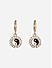 Toniq Black And White Dailywear Gold Plated Ying-yang Hanging AD Stone Studded Hoop Earrings for Women