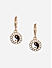 Toniq Black And White Dailywear Gold Plated Ying-yang Hanging AD Stone Studded Hoop Earrings for Women