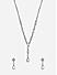 Toniq Platinum Silver Plated Drop Shape Crystal Stone Studded Choker Necklace With Earrings Set for Women