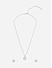 Toniq Silver Plated Round Floral Charm pendant With Stone Studded With Chain & Earrings Set For Women