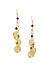 Gold Tone Red Stone Circular Drop Earrings For Women