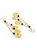 Gold Tone Red Stone Circular Drop Earrings For Women