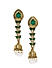 Gold-Toned Green Floral Embellished Handcrafted Jhumkas