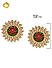 Red Green Kundan Gold Plated Enamelled Lotus Stud Earring