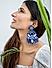 Blue White Seed Beaded Drop Earring