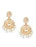 White Kundan Pearl Gold Plated Chandbali Earring