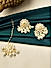 Kundan Pearls Gold Plated Floral MaangTikka & Earring Set