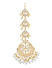 White Pearls Kundan Gold Plated Crescentl Maang Tikka