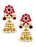 Ruby Kundan Pearls Gold Plated Floral Jewellery Set