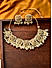 White Beads Pearls Kundan Gold Plated Geometric Jewellery Set 